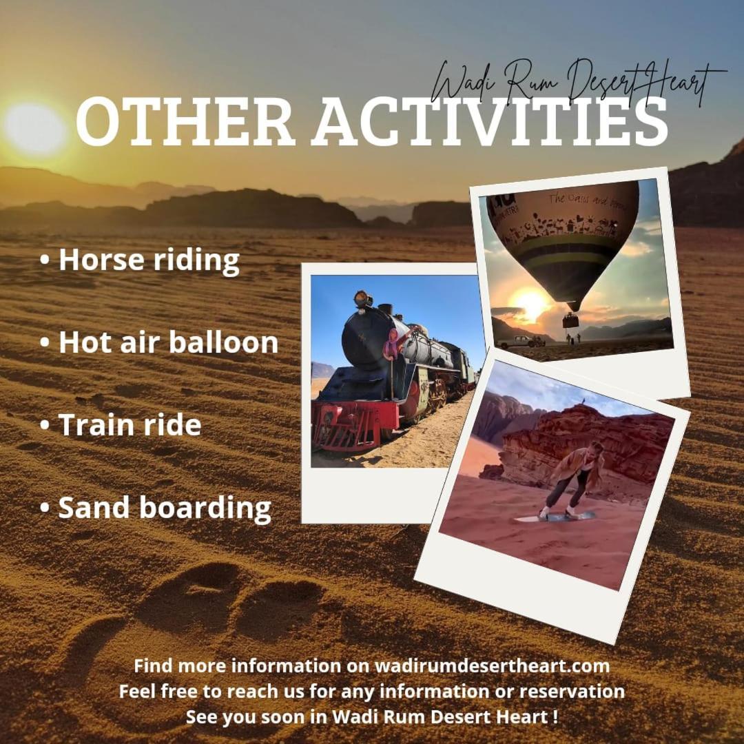 Wadi Rum Desert Heart Camp מראה חיצוני תמונה